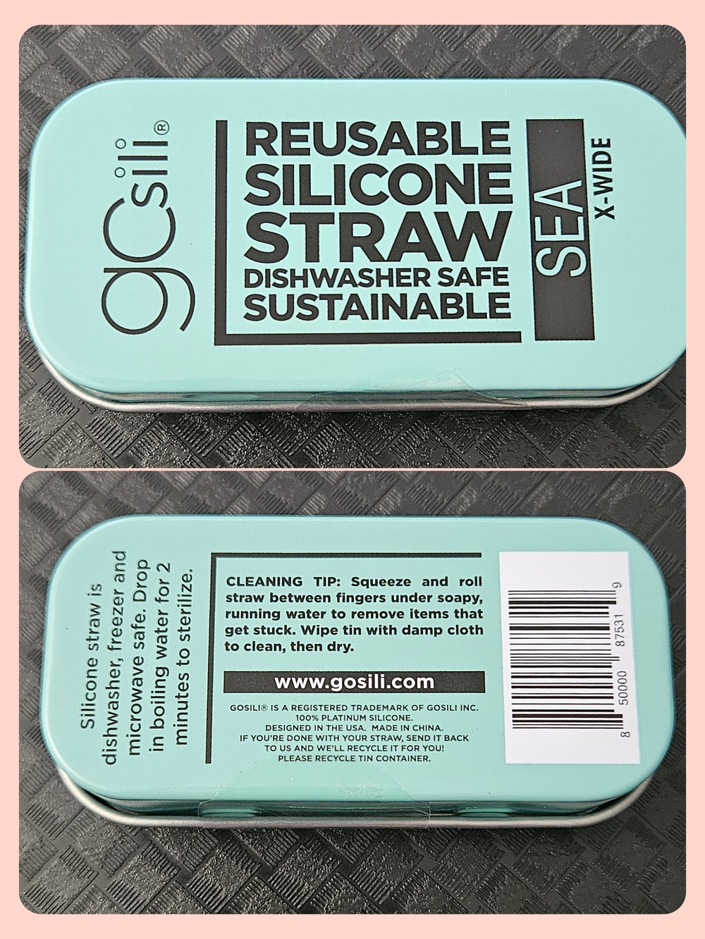 GOSiLi Reusable Silicone Straw Tin - Sea